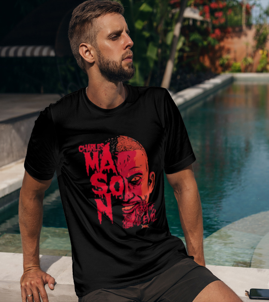 Charles Mason The Root Of All Evil Red Face T-Shirt