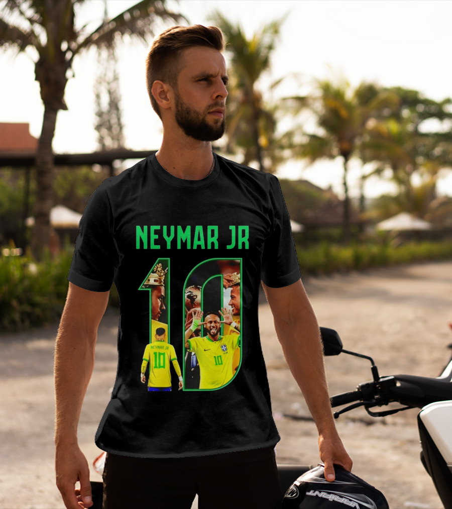 Neymar Jr 10 Brazil Soccer Iconic Celebration Images T-Shirt