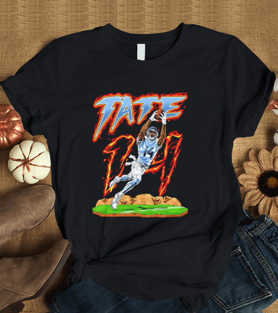 Tennessee Titans Carnell Tate Hand Drawn 17 Football T-Shirt