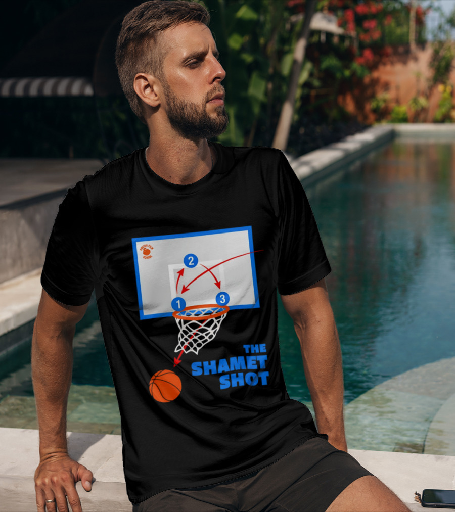 Knicks Fan School The Shamet Shot Diagram New York Knicks T-Shirt