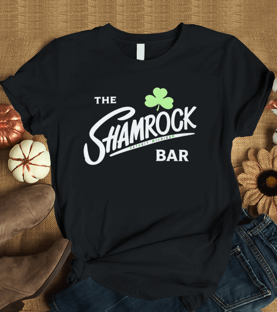 The Shamrock Bar Detroit Michigan Clover T-Shirt