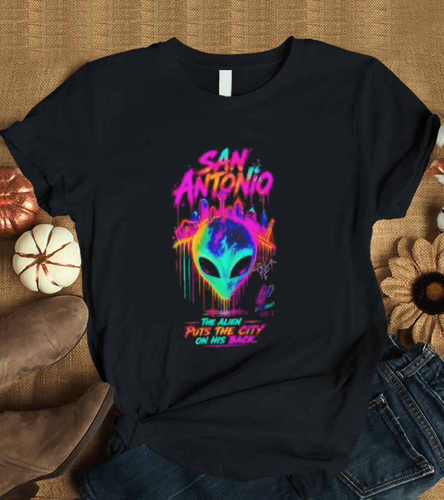 San Antonio Victor Wembanyama Alien Puts The City On His Back T-Shirt