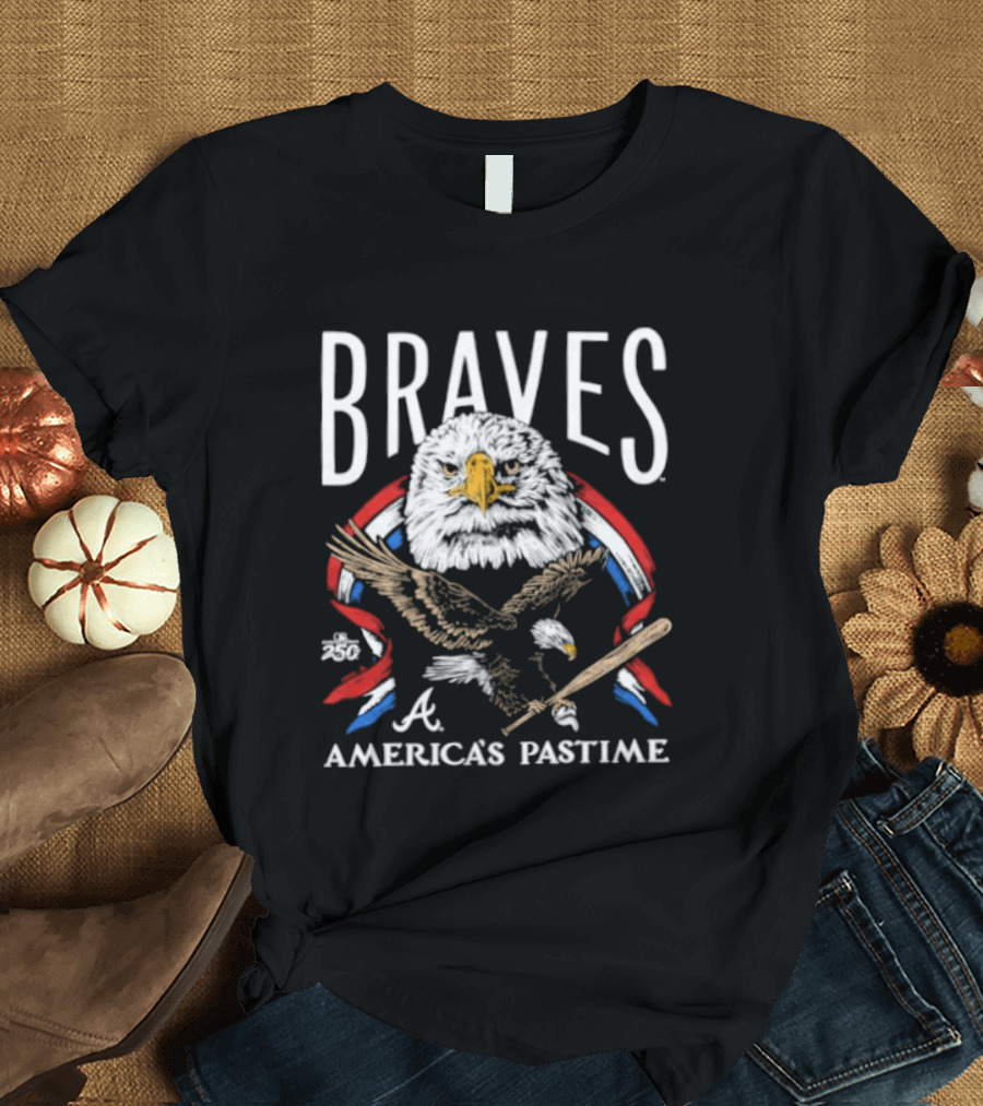 Braves Bald Eagle America's Pastime 250th Celebration T-Shirt