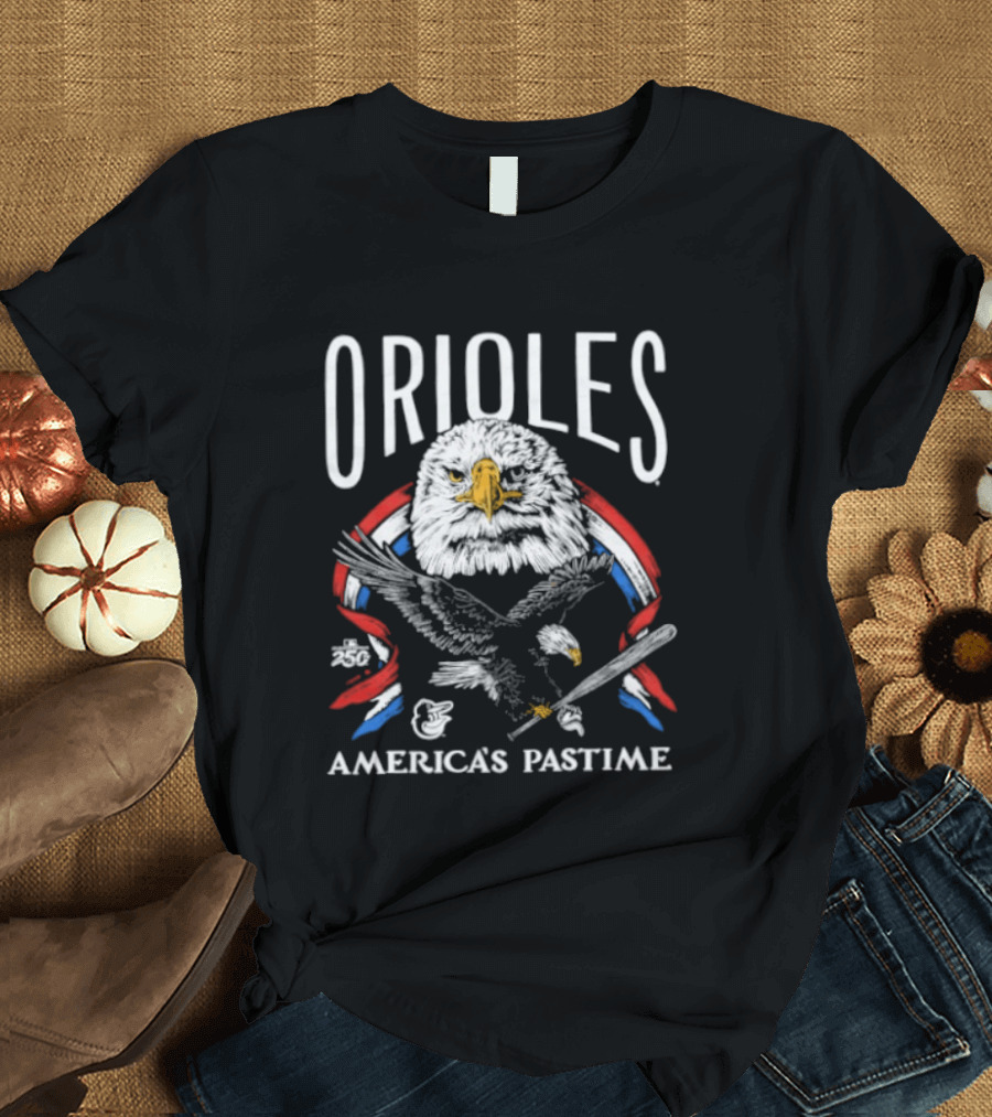 Orioles America's Pastime Bald Eagle Celebration 250th Anniversary T-Shirt