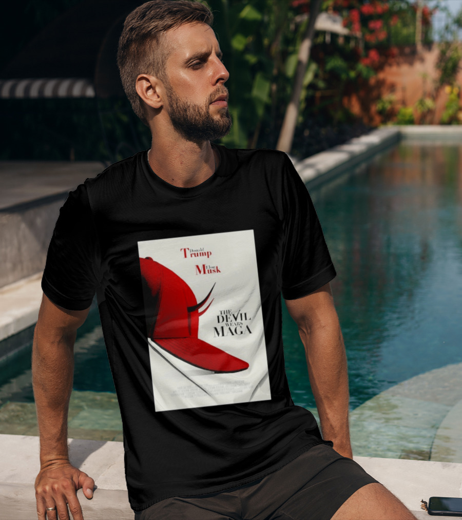 Donald Trump Elon Musk The Devil Wears MAGA Hat With Horns T-Shirt