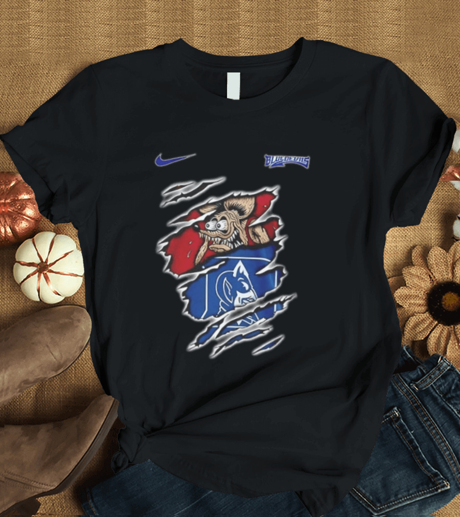 Nike Duke Blue Devils NCAA Rat Fink Built To Not Bow Blue Devils T-Shirt
