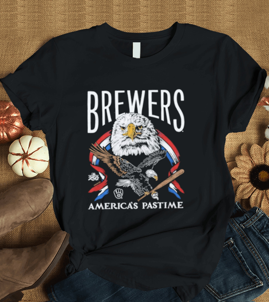 Milwaukee Brewers America's Pastime 250th Celebration Bald Eagle T-Shirt