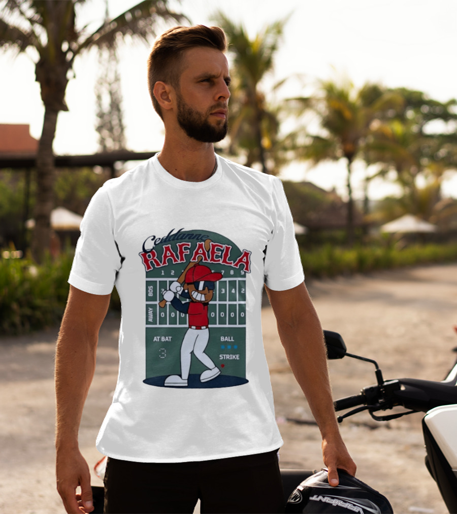 Ceddanne Rafaela Boston Red Sox MLB At Bat Scoreboard T-Shirt