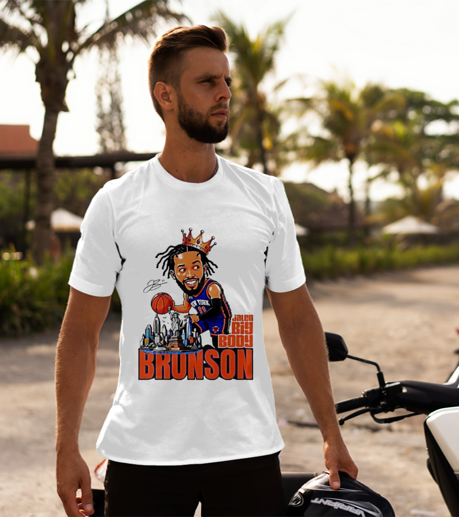 Jalen Brunson New York Knicks Big Body King 2026 Basketball Star With Crown And Skyline T-Shirt