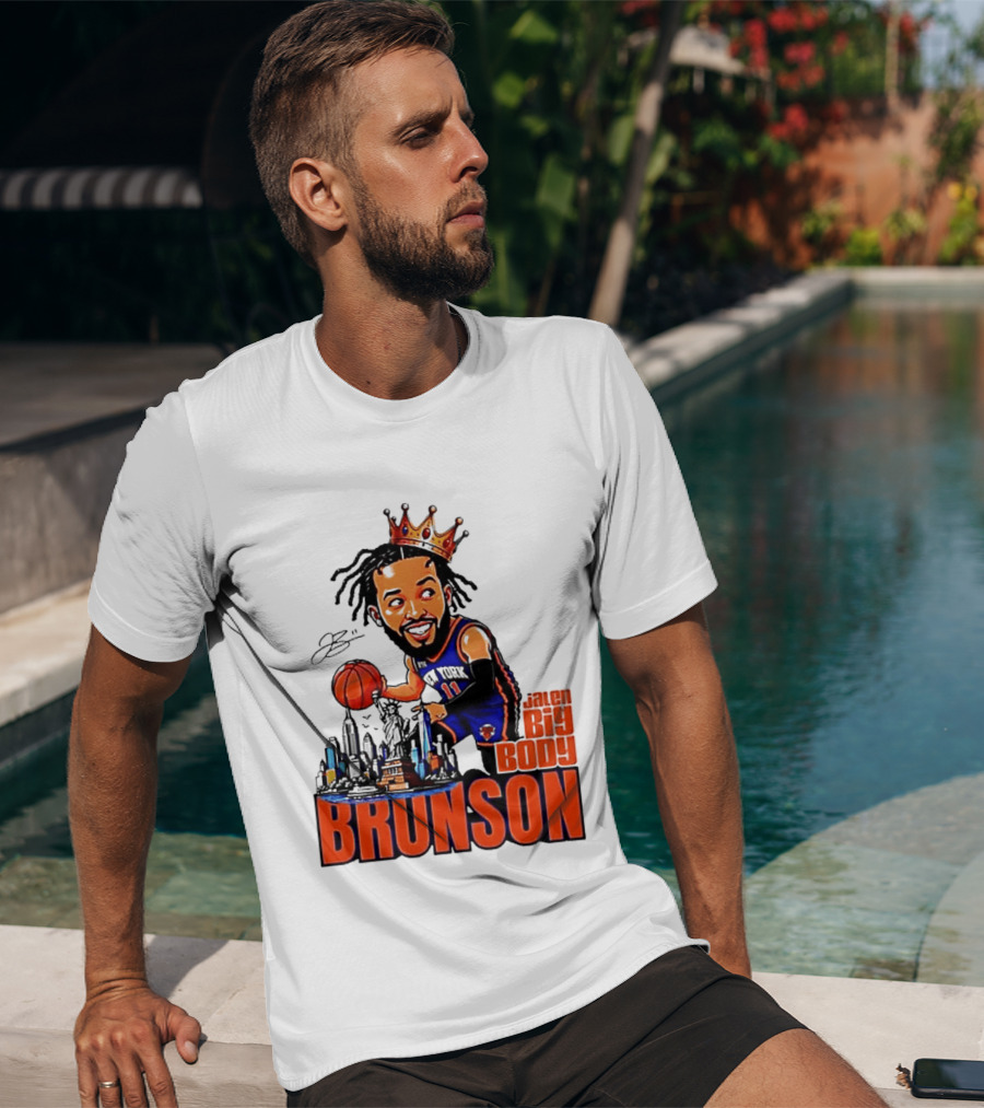 Jalen Brunson New York Knicks Big Body King 2026 Basketball Star With Crown And Skyline T-Shirt