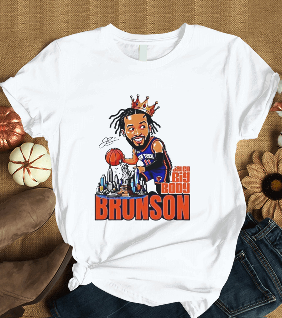 Jalen Brunson New York Knicks Big Body King 2026 Basketball Star With Crown And Skyline T-Shirt