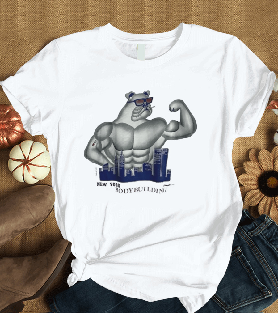 New York Bodybuilding Buff Bear Cityscape NYC T-Shirt