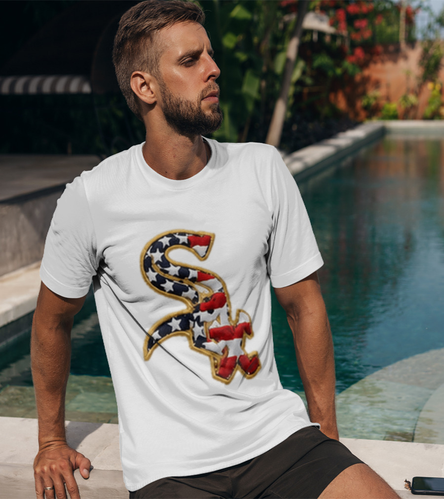 America 250th Anniversary White Sox Hat Patriotic Stars And Stripes T-Shirt
