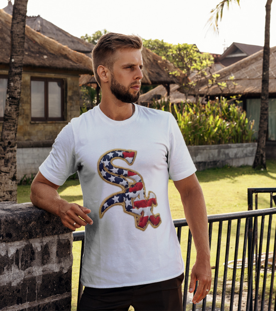 America 250th Anniversary White Sox Hat Patriotic Stars And Stripes T-Shirt