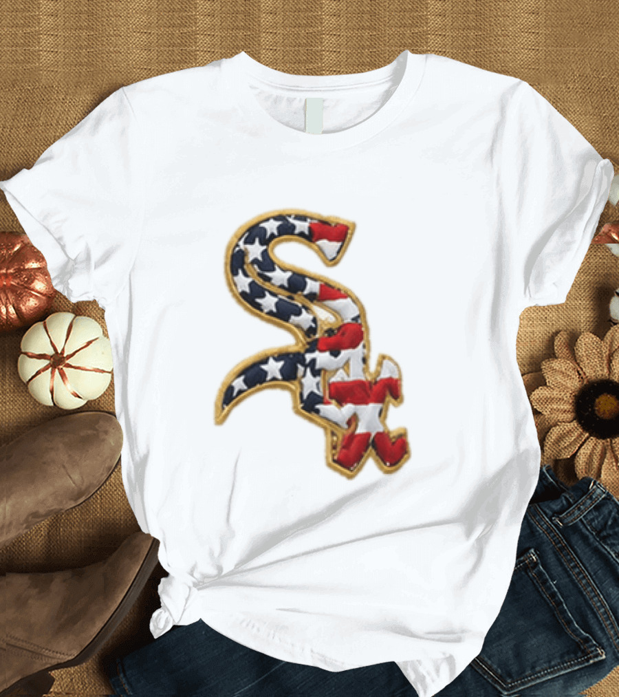 America 250th Anniversary White Sox Hat Patriotic Stars And Stripes T-Shirt