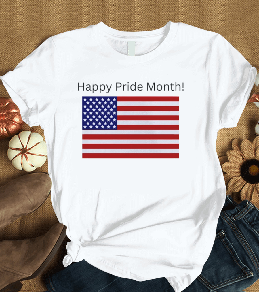 Happy Pride Month USA Flag Celebration T-Shirt