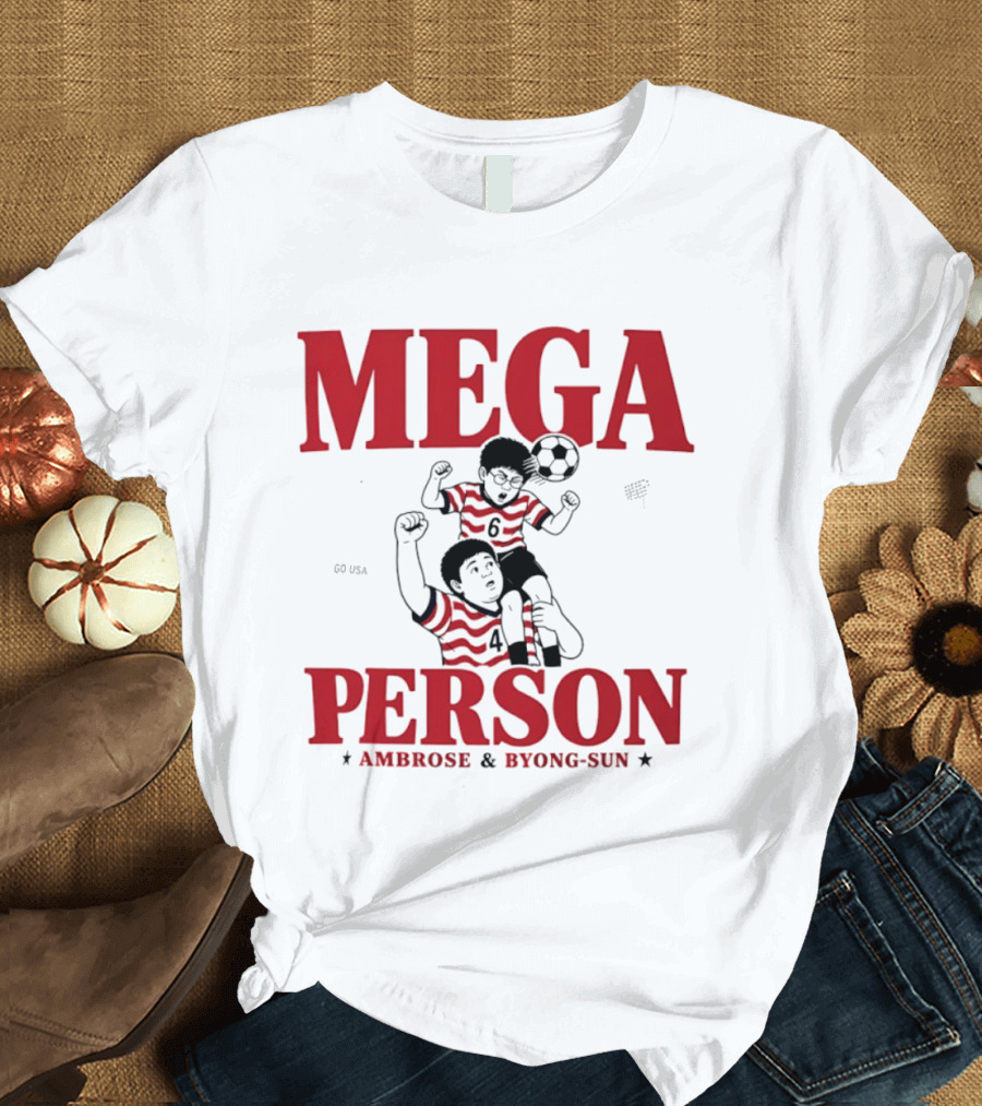 Mega Person Go USA Ambrose Byong Sun Soccer Duo T-Shirt