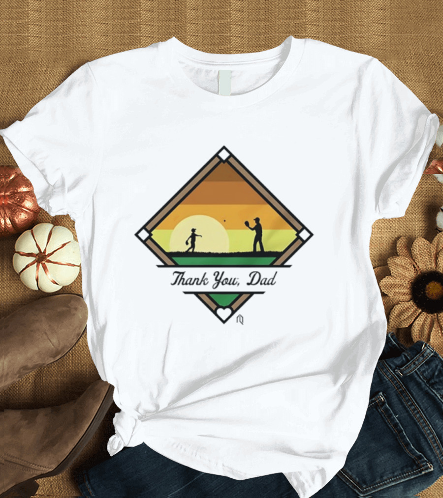Thank You Dad Baseball Sunset Silhouette 2026 T-Shirt