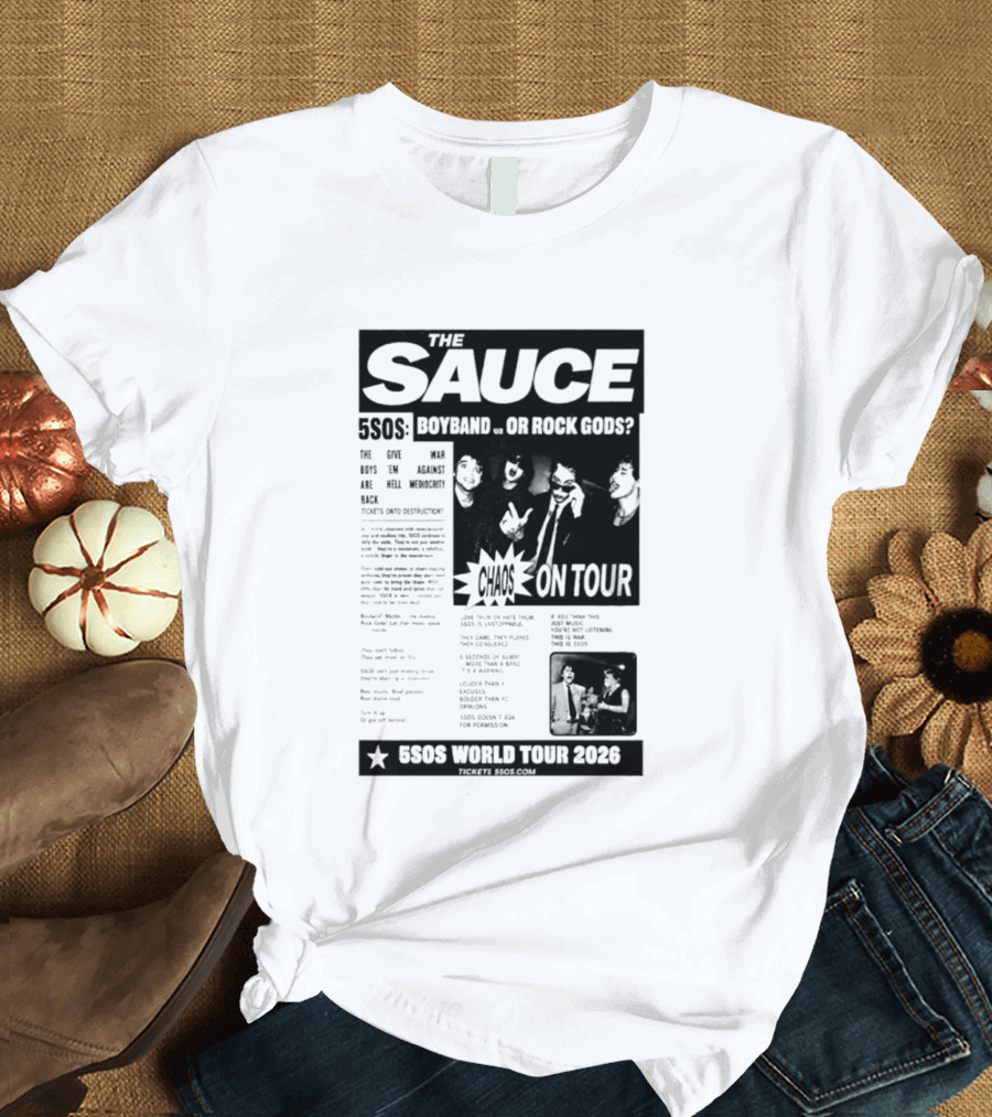 The Sauce 5SOS Chaos On Tour 5 Seconds Of Summer World Tour 2026 T-Shirt