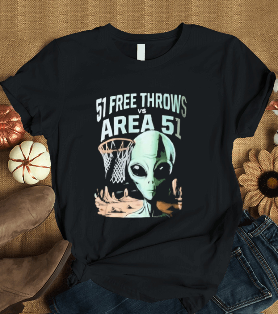 Victor Wembanyama 51 Free Throws Vs Area 51 Alien Basketball T-Shirt
