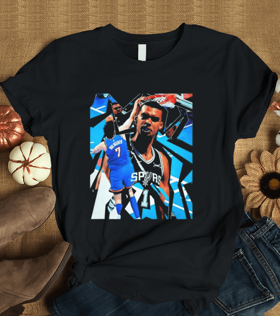 San Antonio Spurs Wembanyama Dunk Showdown With Holmgren T-Shirt