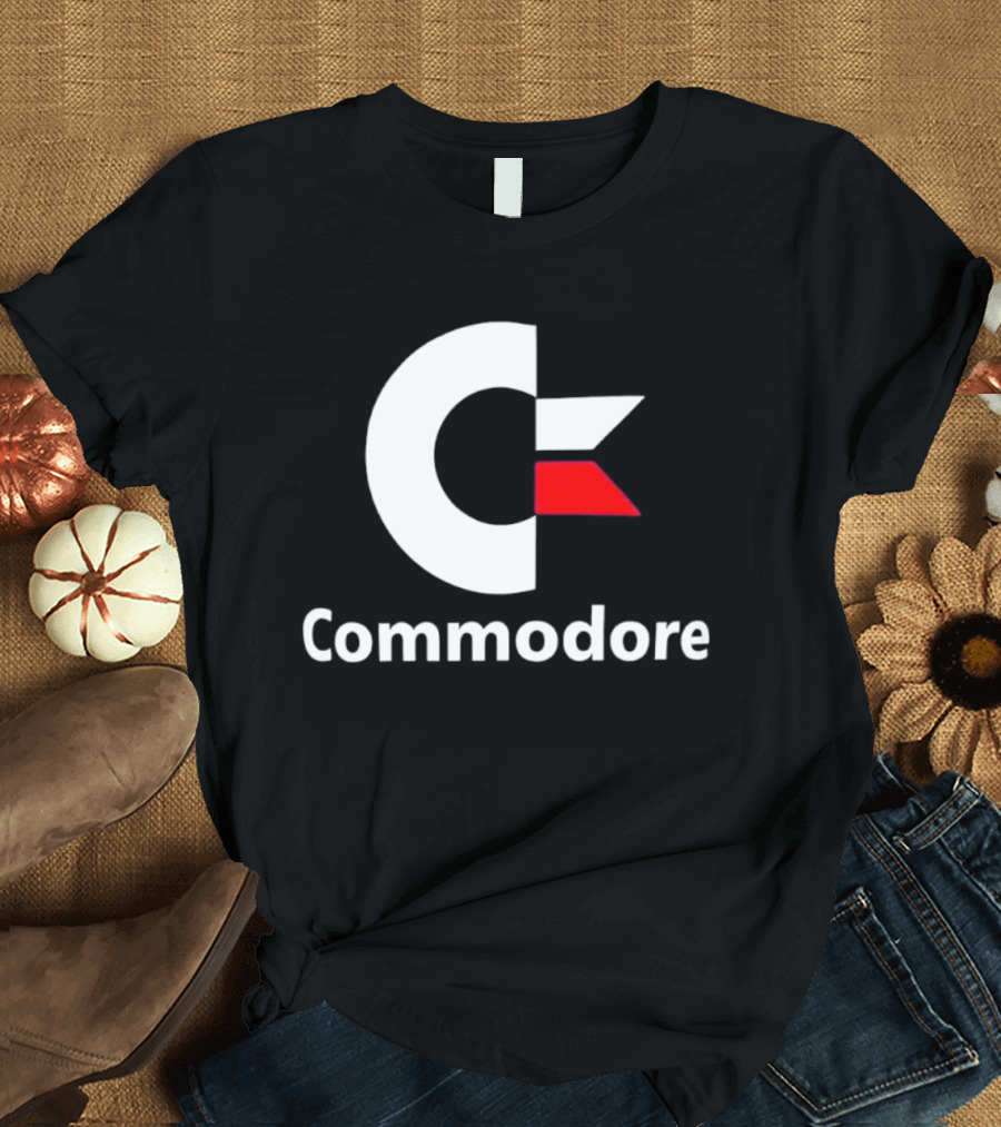 Commodore C Logo Red Accent Retro Computer Brand T-Shirt