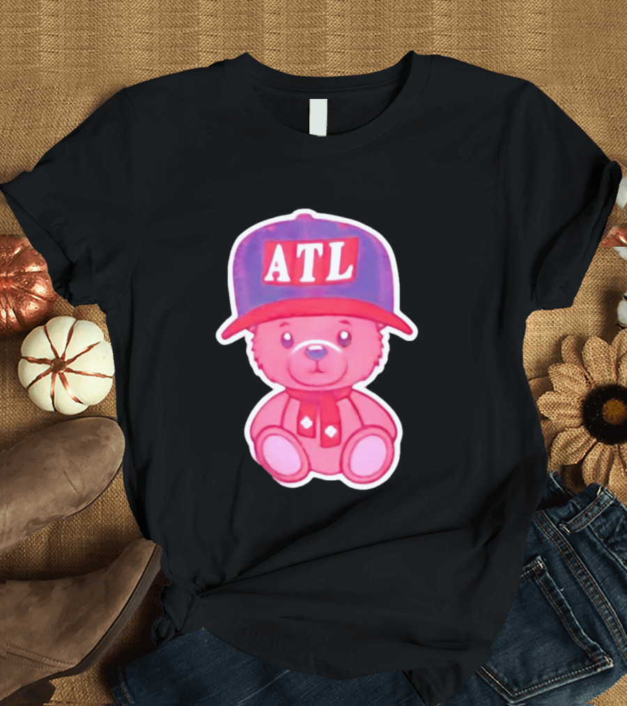 ATL Cap Teddy Bear Atlanta Braves Baseball Scarf T-Shirt