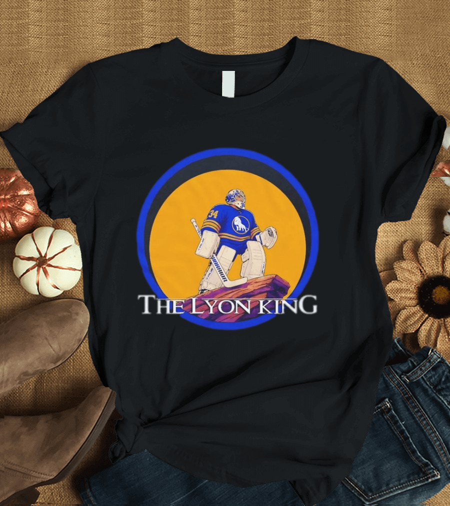 The Lyon King Buffalo Sabres Hockey Goalie 34 Lion Keeper T-Shirt