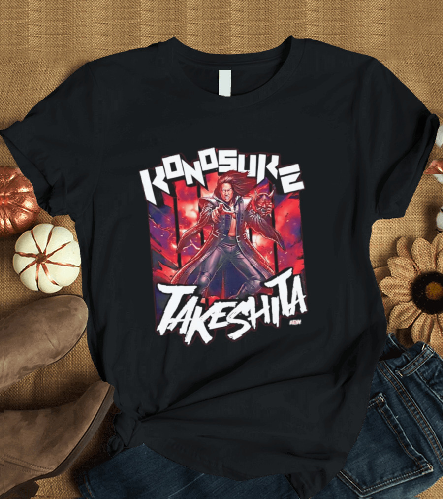 Konosuke Takeshita AEW All Elite Wrestling Comic Style Action T-Shirt
