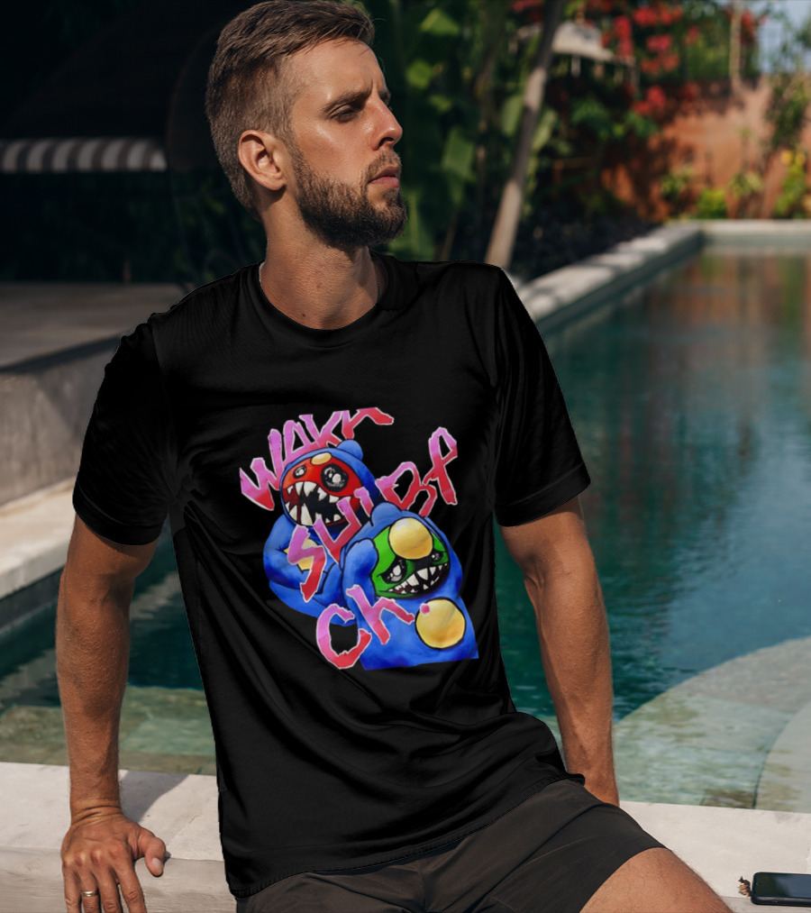 Wakk Slurp Ch Red And Green Creepy Monsters Graffiti T-Shirt