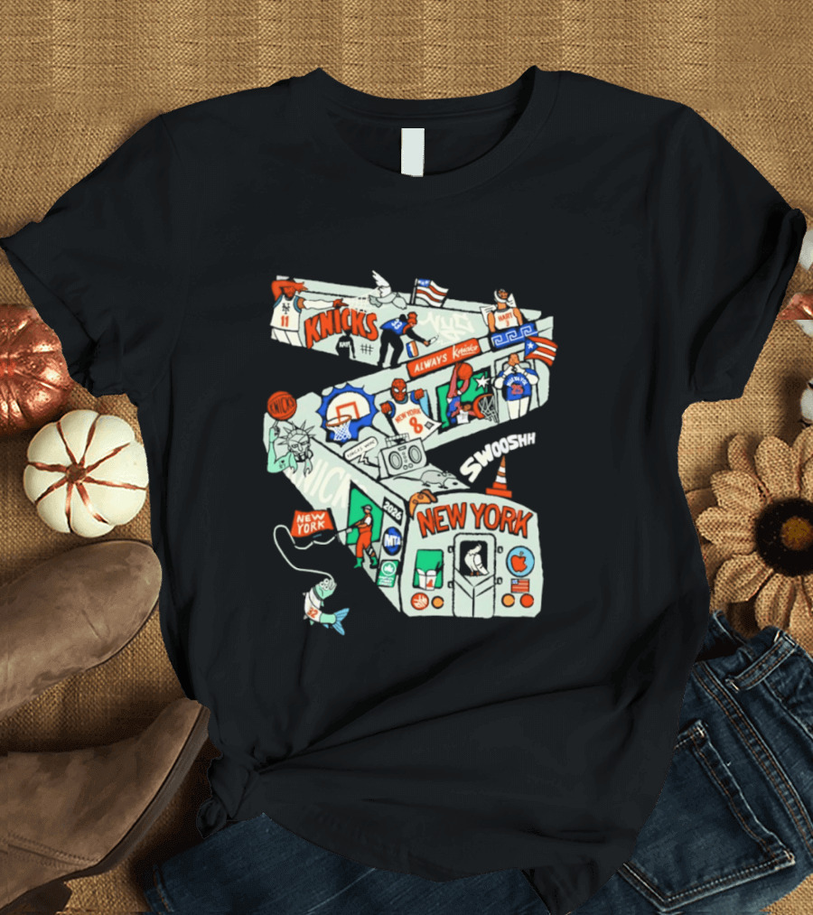 New York Knicks Subway Car Always Slamdunk Basketball City T-Shirt