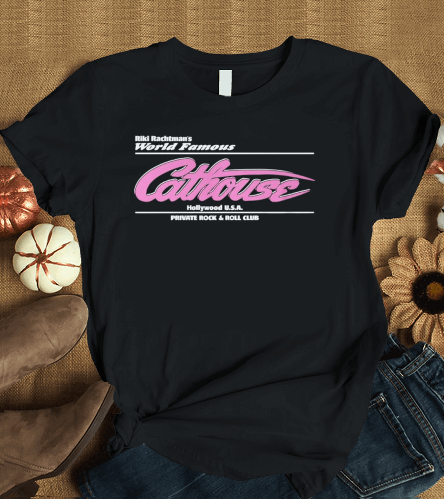 Riki Rachtman's World Famous Cathouse Hollywood USA Private Rock And Roll Club T-Shirt