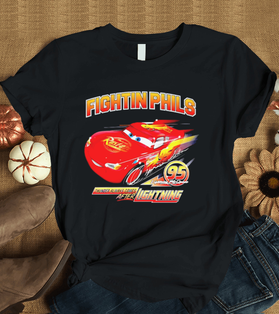 Fightin Phils OT Sports Cars Lightning McQueen Toddler 95 Rust Eze T-Shirt
