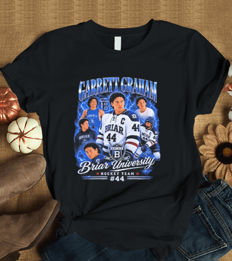 Briar University Garrett Graham 44 Hockey Team Electric Blue T-Shirt