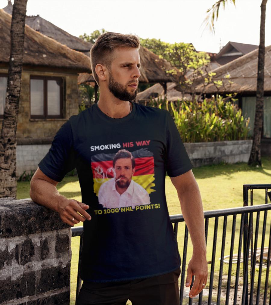 Smoking His Way To 1000 NHL Points Leon Draisaitl Edmonton Oilers T-Shirt