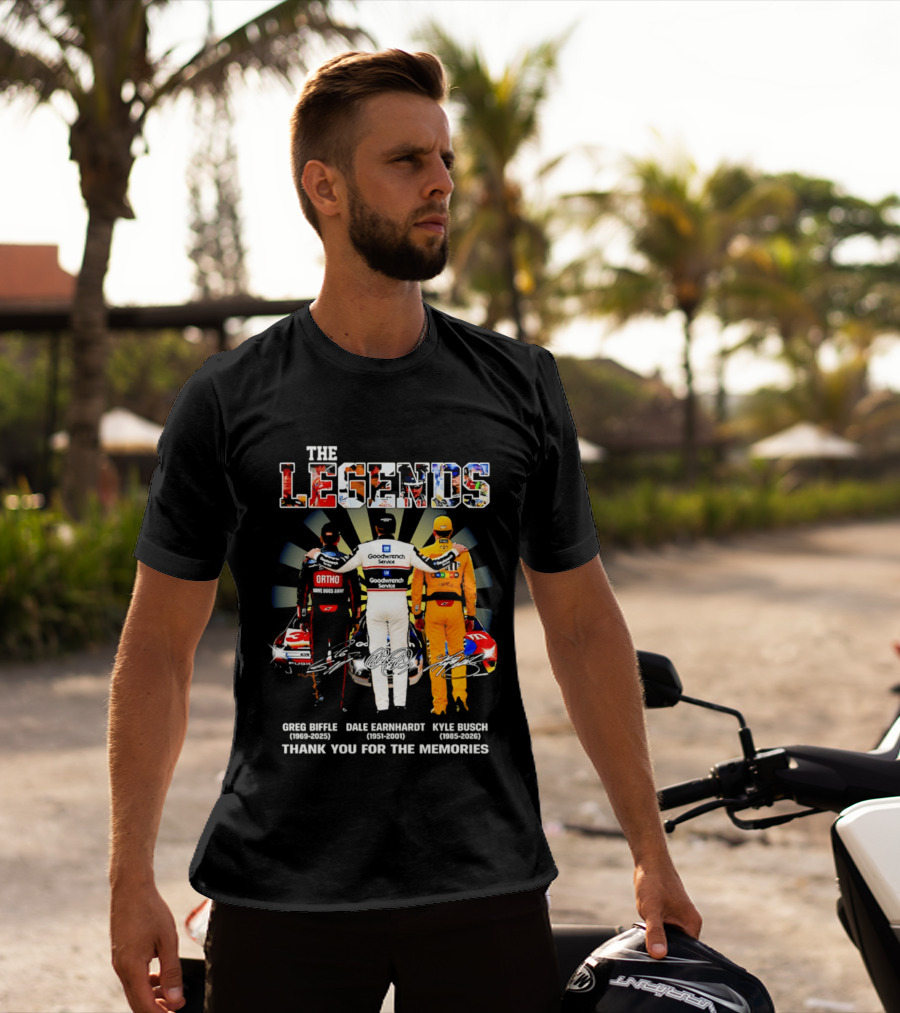 The Legends Greg Biffle Dale Earnhardt Kyle Busch Thank You For The Memories T-Shirt