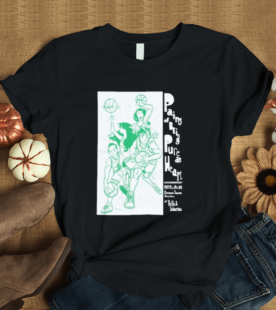 Pains Of Being Pure At Heart Boston May 19 Paradise Touring Company With Helki Silkscreen Basketball T-Shirt