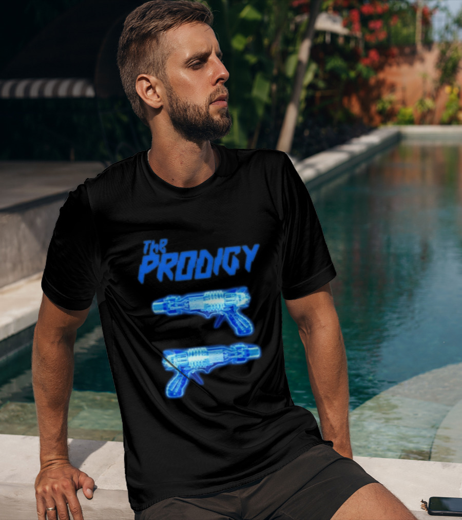 The Prodigy Raygun X Ray 26 Tour Blue Neon Guns T-Shirt
