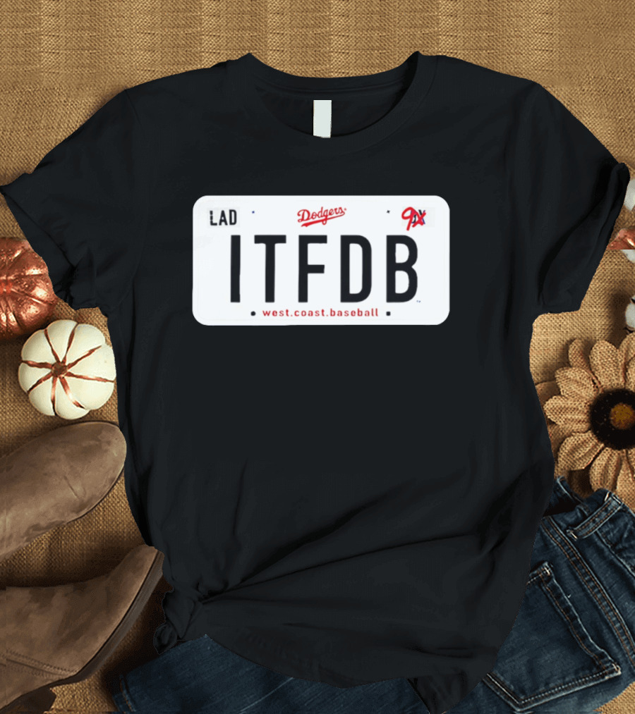 Los Angeles Dodgers LAD ITFDB West Coast Baseball 9X T-Shirt