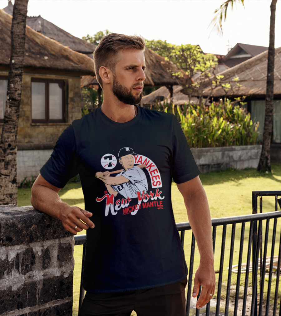 New York Yankees 7 Mickey Mantle Player T-Shirt