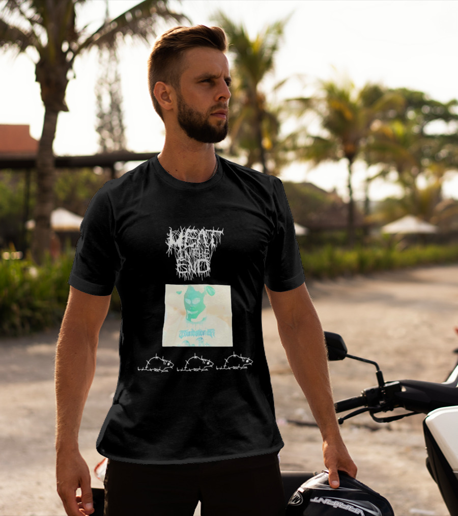 Windbreaker Rat Meat In The End Mysterious Masked Figure T-Shirt