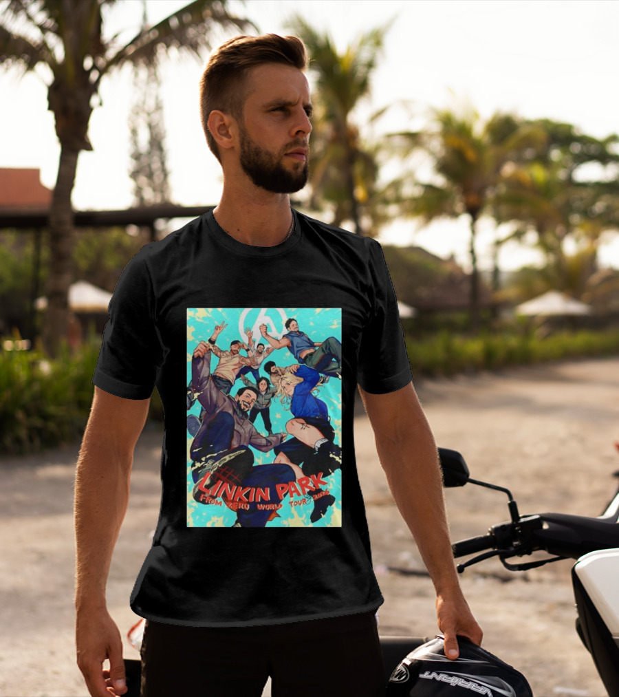 Linkin Park From Zero World Tour 2025 Anime Style Group T-Shirt