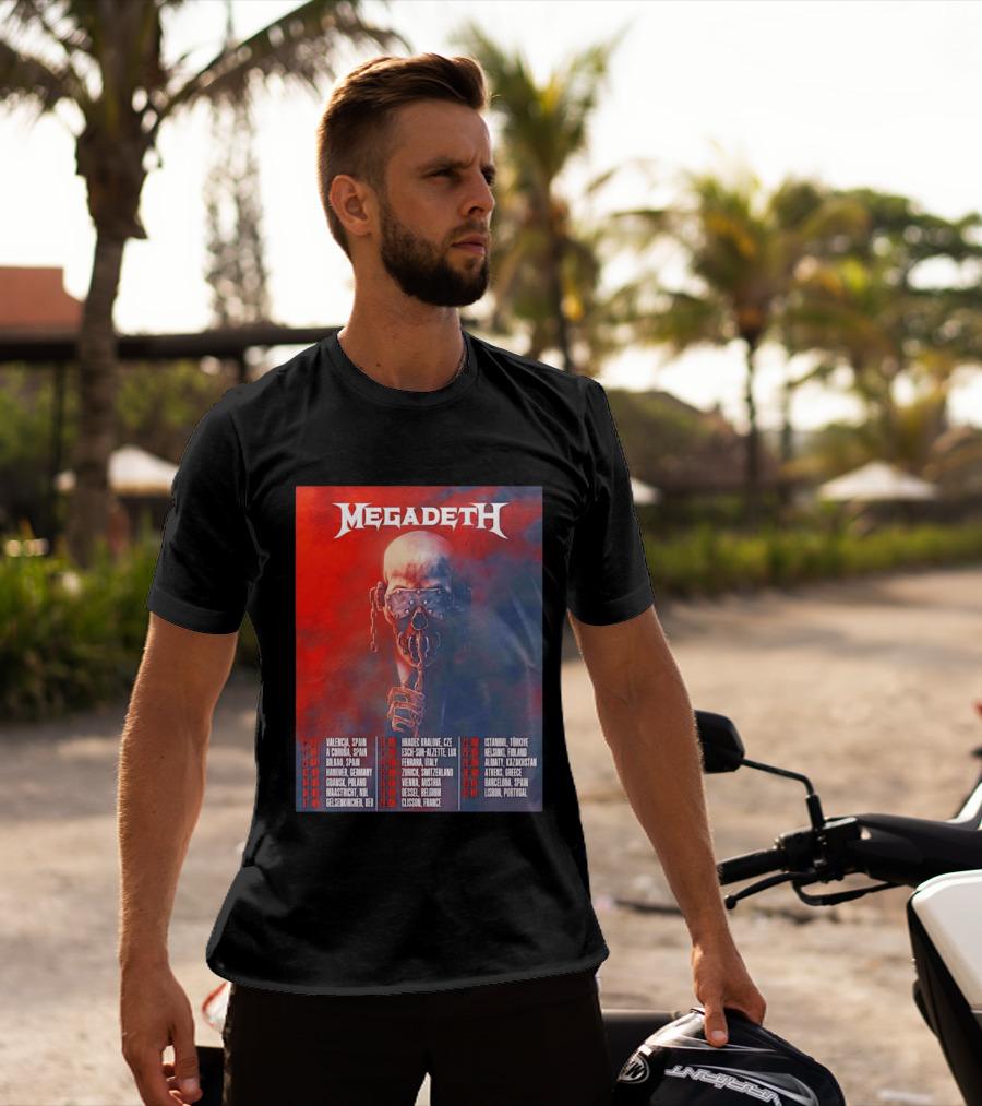 Megadeth 2026 Farewell Tour Europe Dates And Venues T-Shirt
