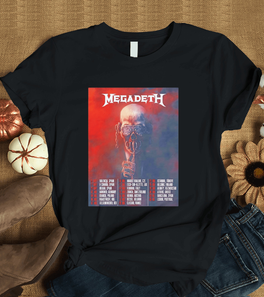 Megadeth 2026 Farewell Tour Europe Dates And Venues T-Shirt