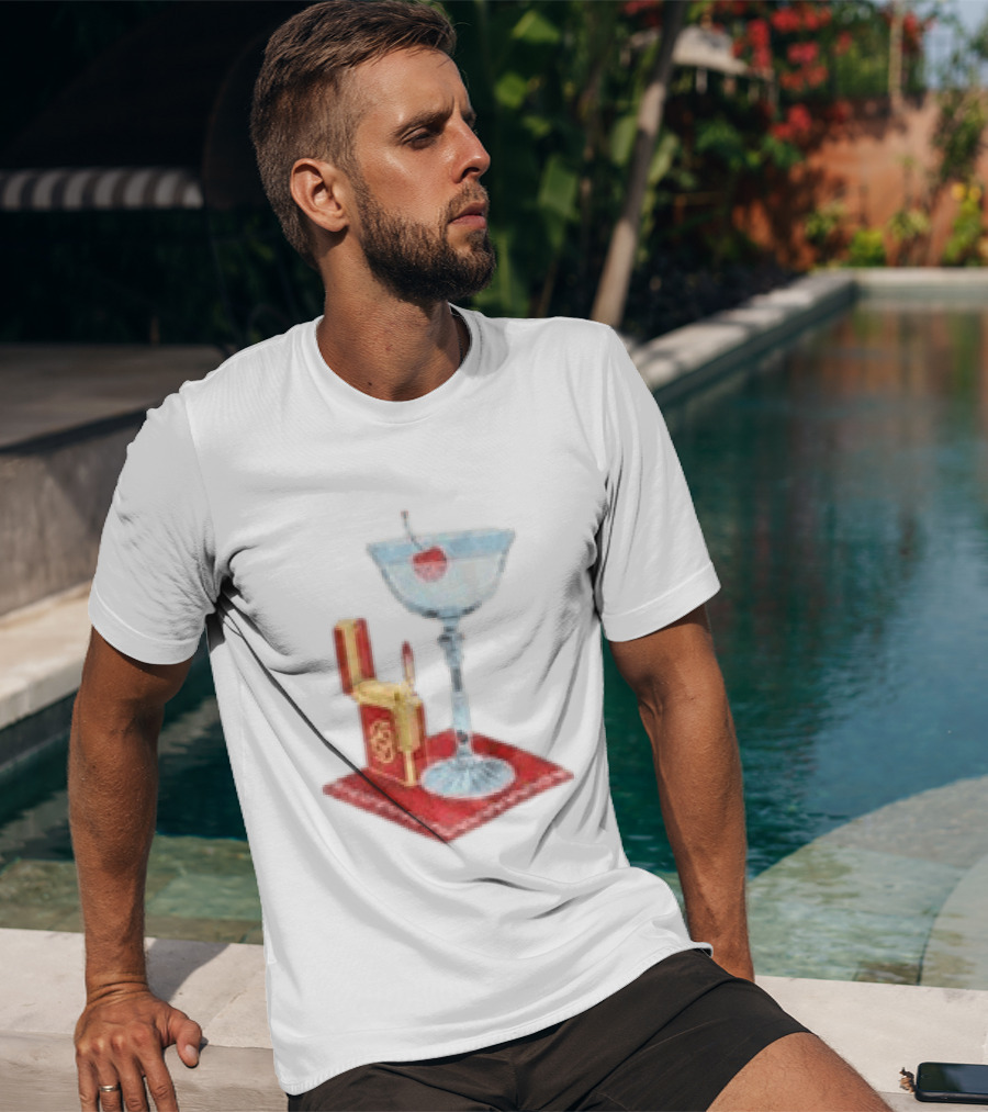 Adrien Rabiot Drole De Monsieur Martini Cocktail With Lighter T-Shirt
