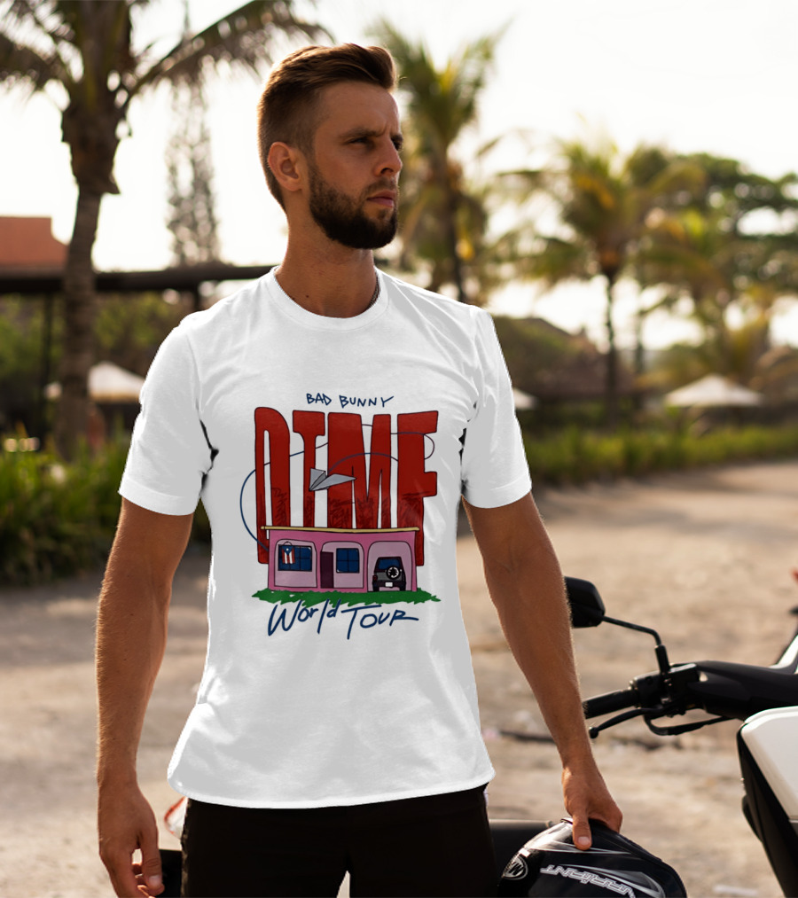 Bad Bunny Dtmf World Tour 2026 Paper Airplane Pink House Jeep T-Shirt
