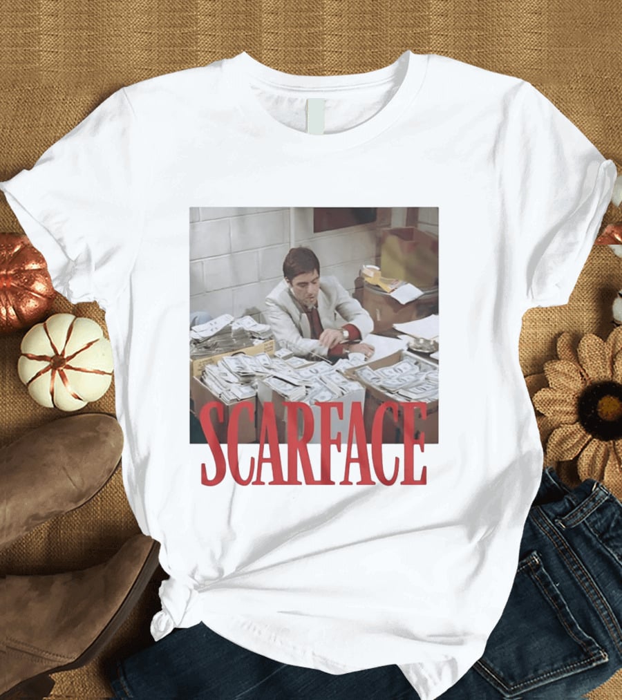 Scarface Tony Montana Al Pacino Money Scene T-Shirt