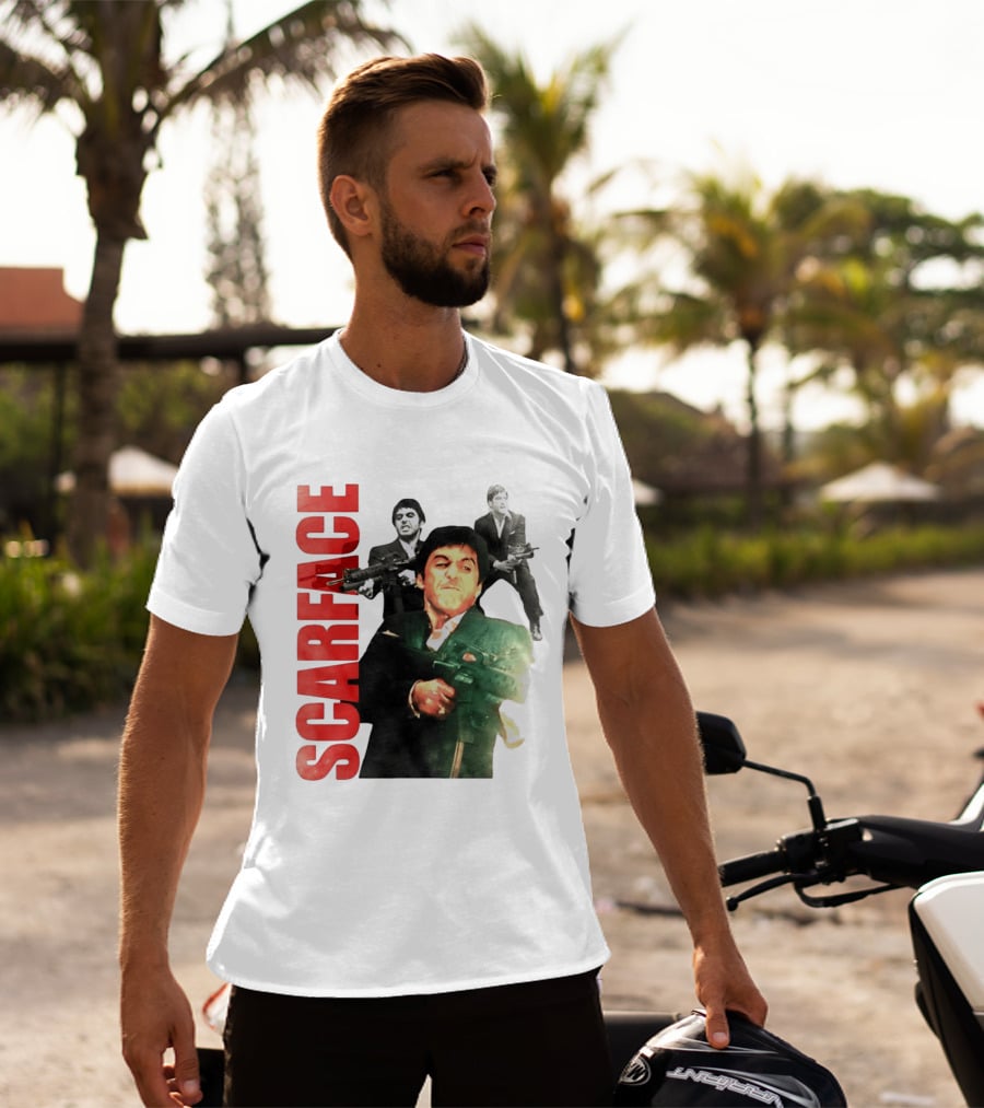 Scarface Tony Montana Al Pacino 1983 Miami Iconic Movie Moment T-Shirt