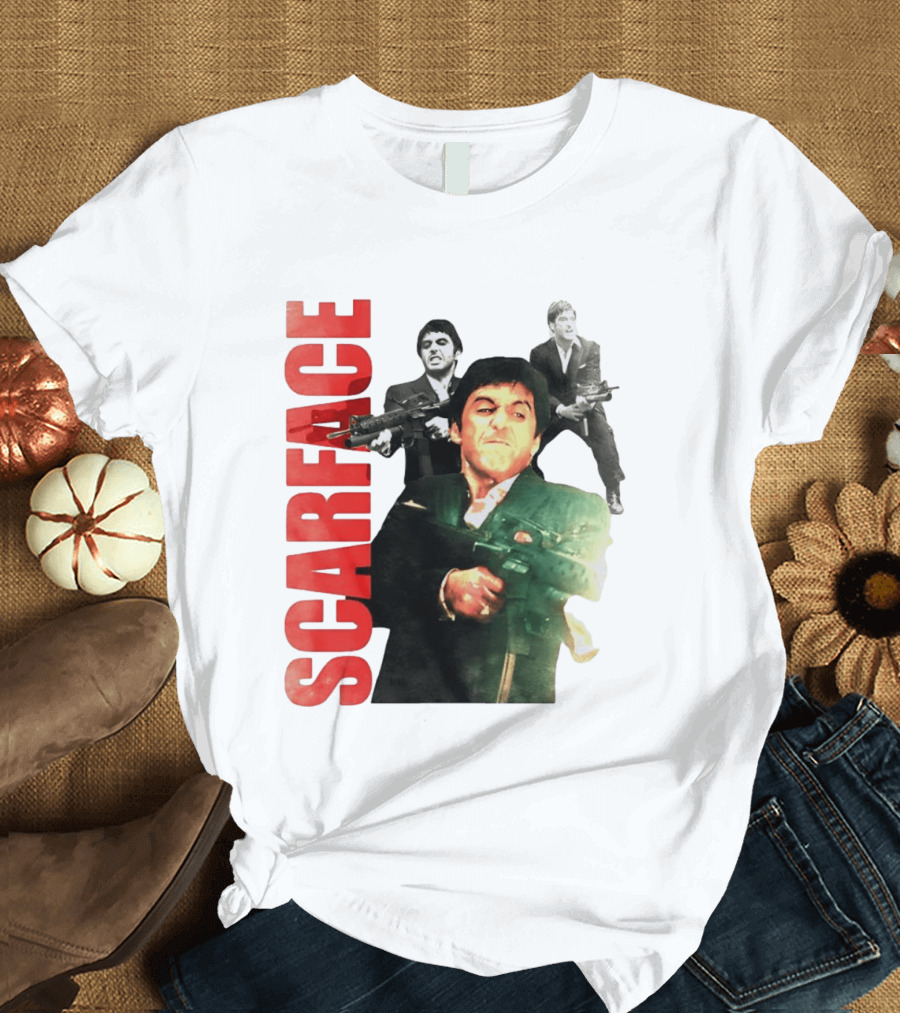 Scarface Tony Montana Al Pacino 1983 Miami Iconic Movie Moment T-Shirt