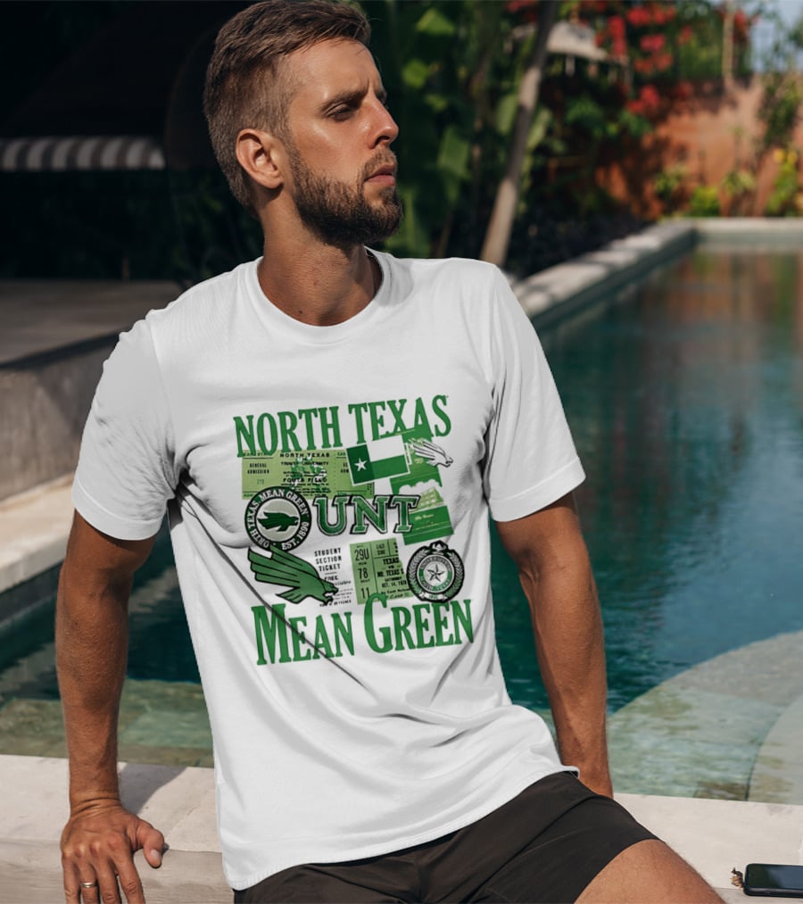 North Texas Mean Green UNT Fouts Field 1890 Football Tickets Memorabilia T-Shirt